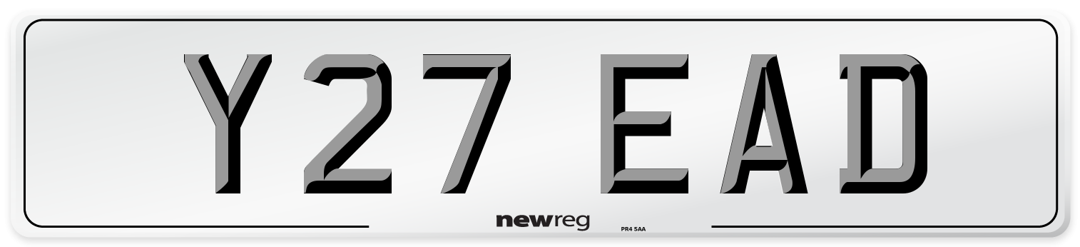 Y27 EAD Number Plate from New Reg